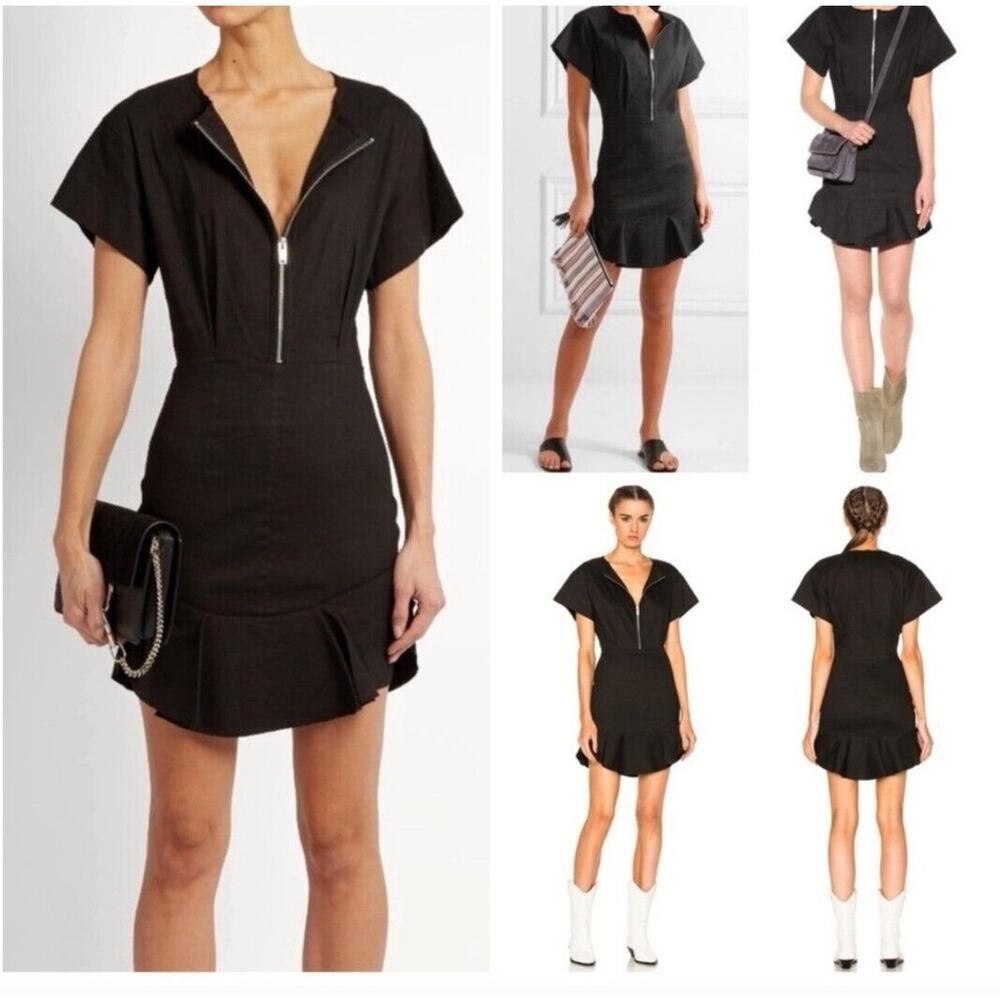 Isabel Marant Étoile Double Zip Black Neit New Flou Dress Size 40 US Lg Chic